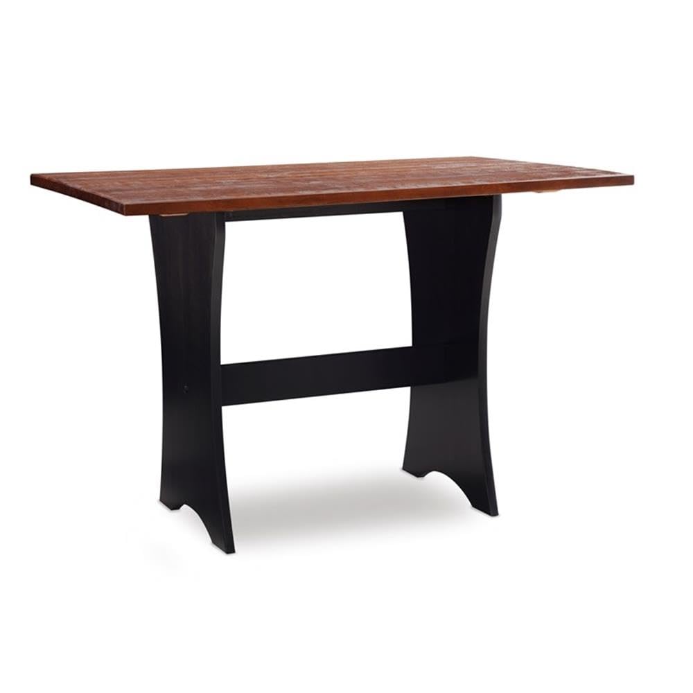 Linon Jackie Solid Wood 3 Piece Conversation Indoor Kitchen Corner Breakfast Dining Nook Set in Black
