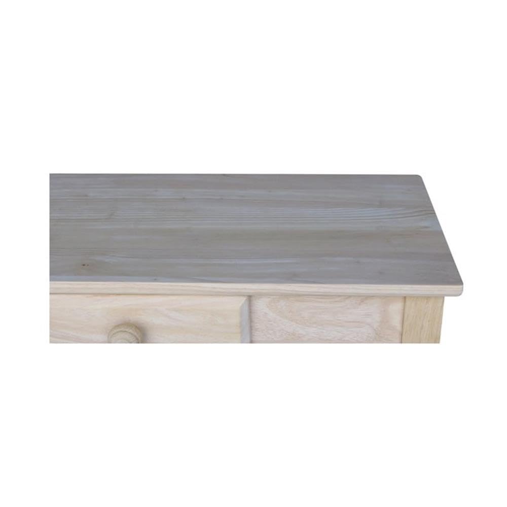Unfinished Wood Console Table with Drawer