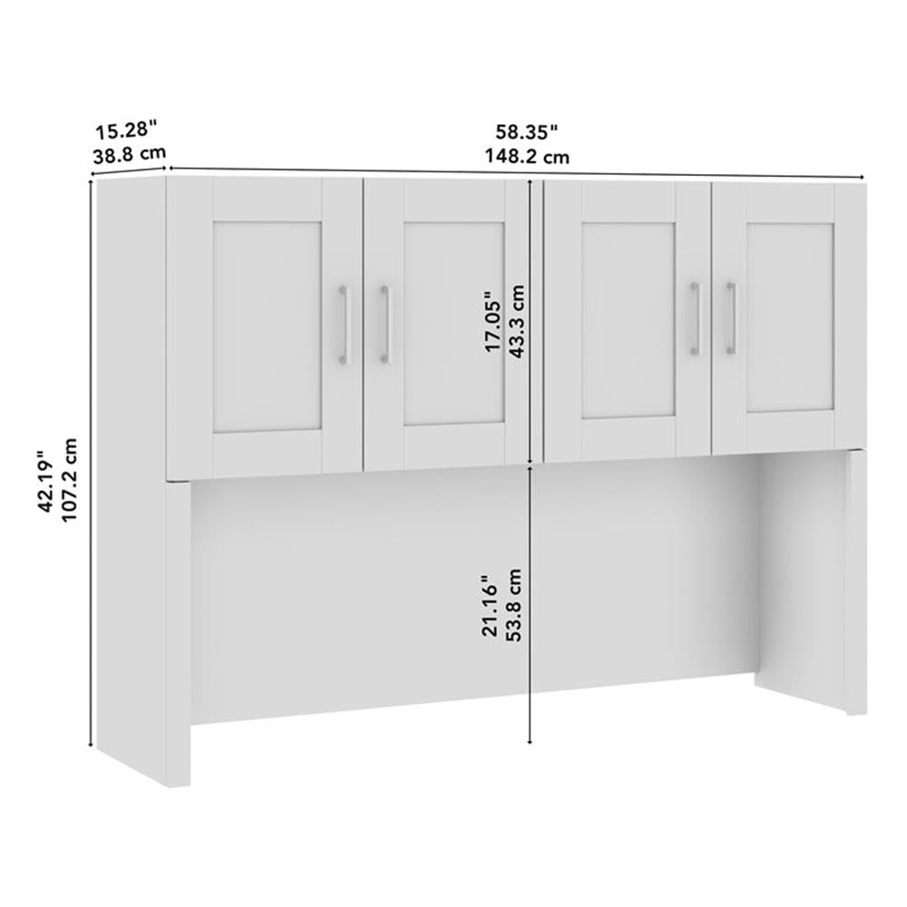 60W Office Hutch with 4 Doors & Storage