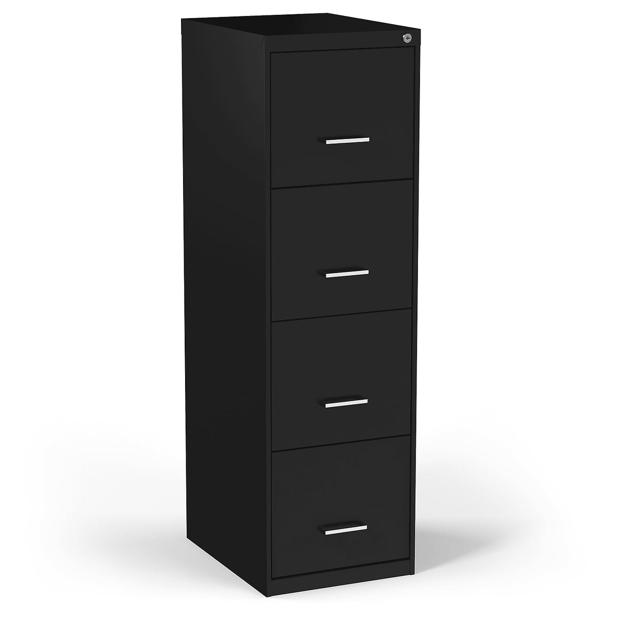 Staples 4-Drawer Vertical File Cabinet, Letter/Legal, Lockable, Black