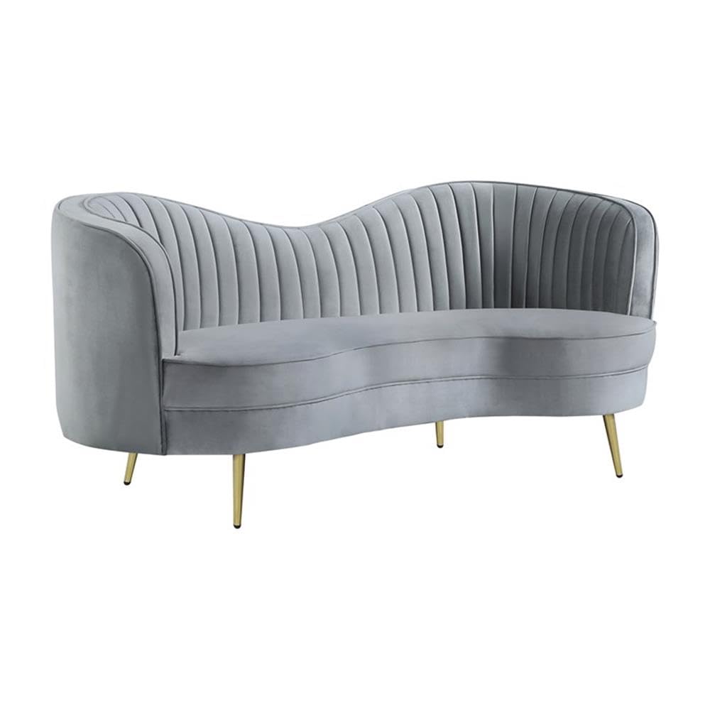Gray Velvet Sofa and Loveseat Set