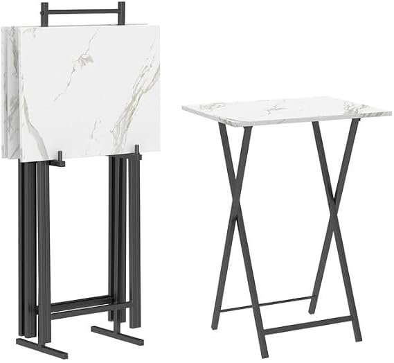 Folding TV Tray Set with Stand