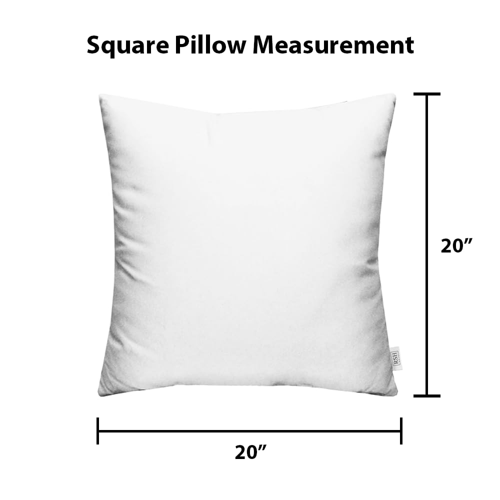 RSH DECOR Square Throw Pillow Set of 4 | 20x20 Inch Decorative Accent Pillows | All-Weather Water and Fade-Resistant | Daelyn Navy Outdoor Throw Pillows for Patio Furniture Made in USA