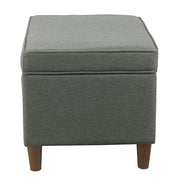Grey Storage Ottoman with Hinged Lid