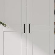White Tall Kitchen Pantry Cabinet Organizers and Storage with Doors and Adjustable Shelves，Wood Large Gabinetes Para Cocina Office Bookshelf for Laundry Room Cabinets (31.5”W*15.7”D*71”H)