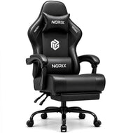 Gaming Chair for Adults with Footrest,Upgraded Ergonomic Chair,All Black