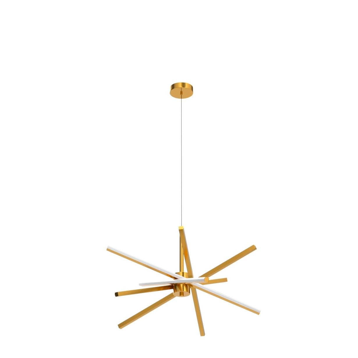 Modern Sputnik Chandelier Ceiling 82W LED Gold Pendant Light Embedded Mount Chandeliers Dining Room Light Fixtures Over Table Dimmable with Remote Control for Living Room Kitchen Bedroom 31.5 inches