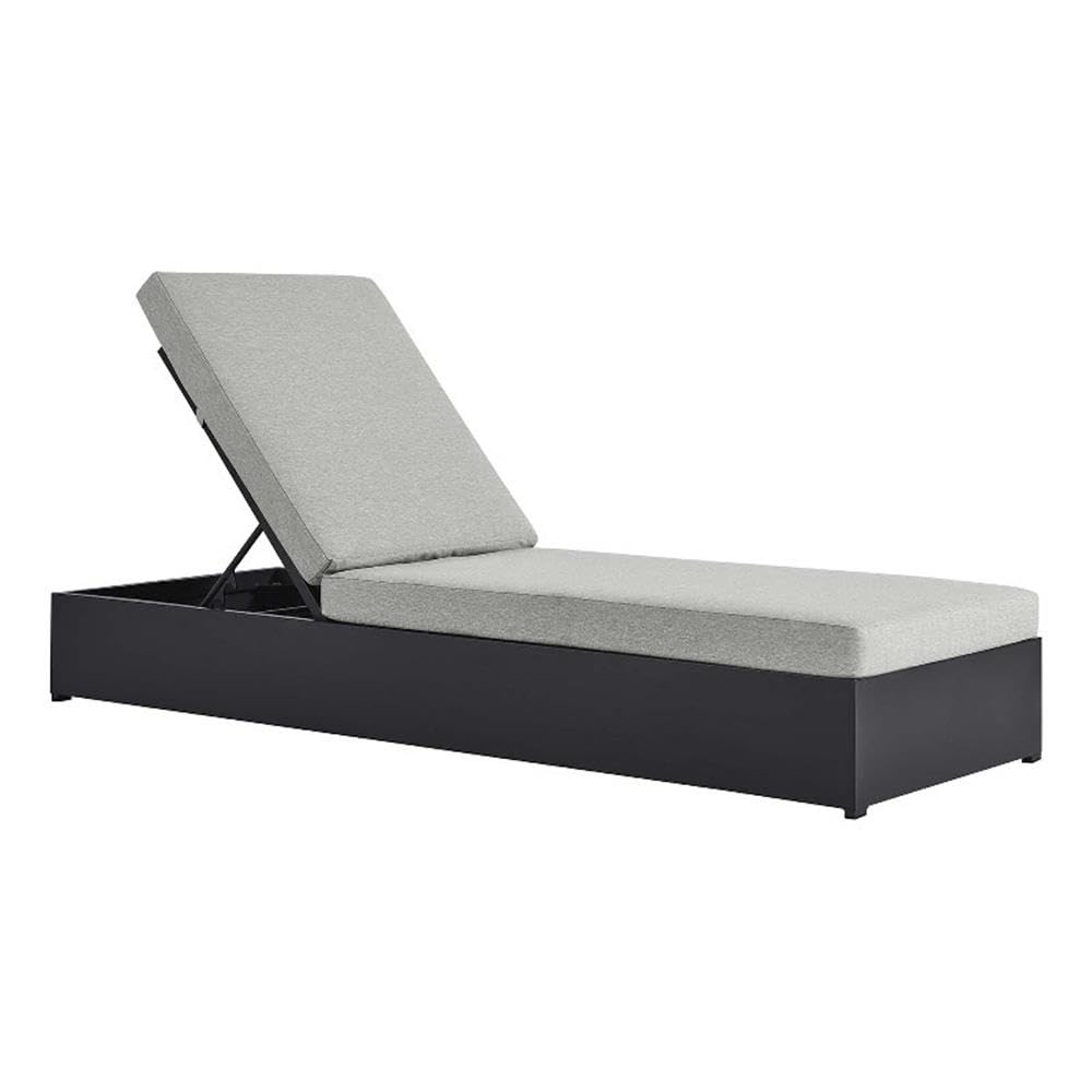 Modway Tahoe Aluminum Outdoor Chaise Lounge Gray with Weather-Resistant Cushions, Perfect Patio Sunbed or Recliner Chair for Pool Furniture