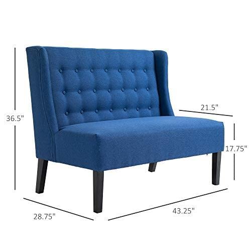 Wingback Button-Tufted Loveseat