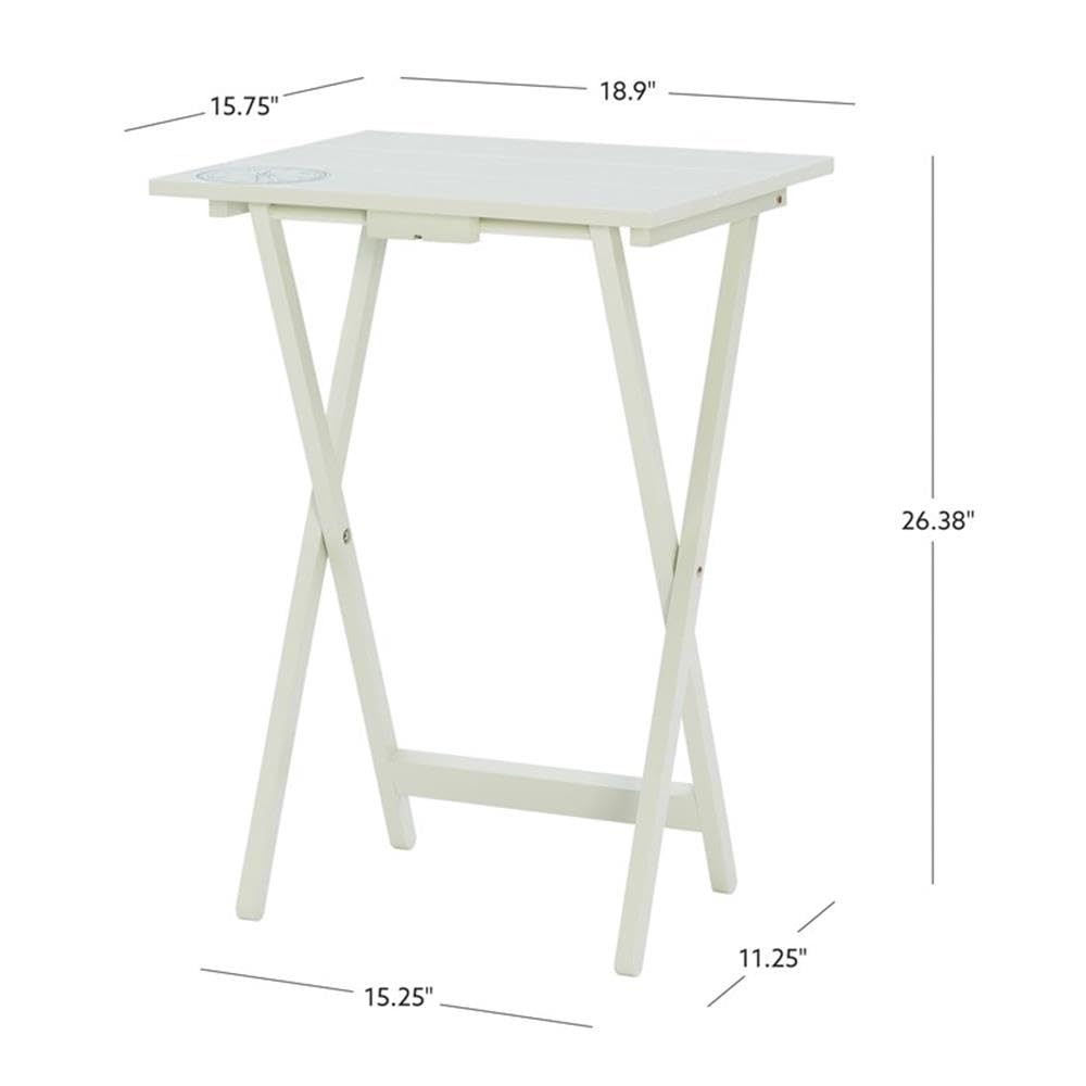 5-Piece Folding TV Tray Table Set with Stand – Light Gray