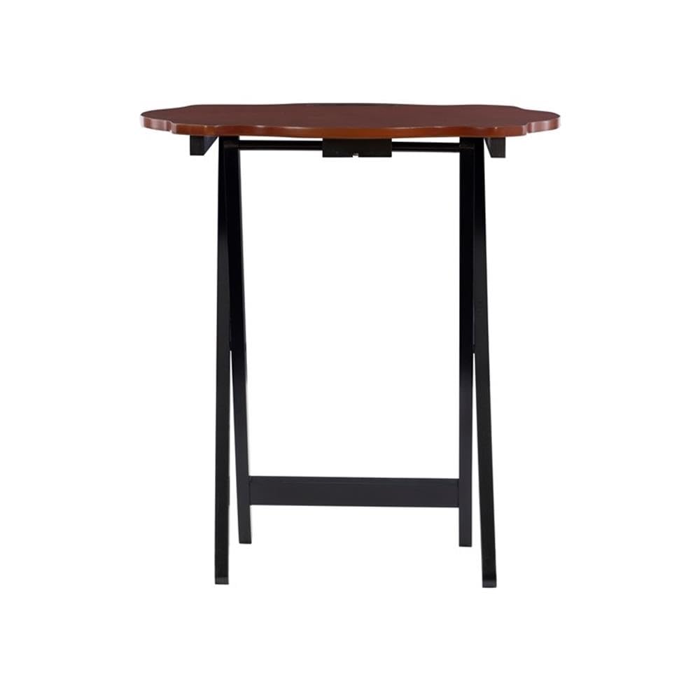 5-Piece Wood Tray Table Set with Stand