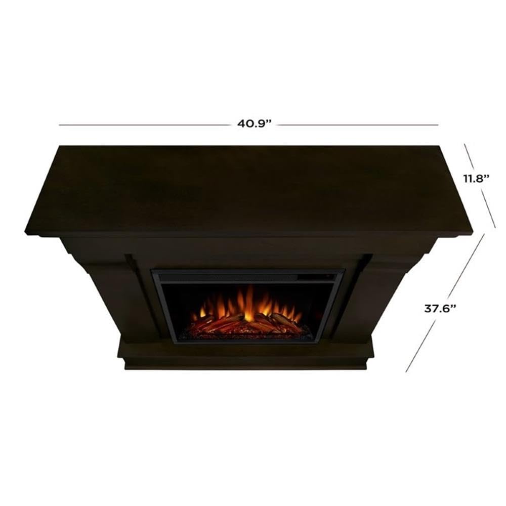 Real Flame Chateau 41” Electric Fireplace with Mantel for Living Room or Bedroom, Replaceable Fireplace Insert Heater, Realistic Log and Flame Effect, Remote Control, Timer
