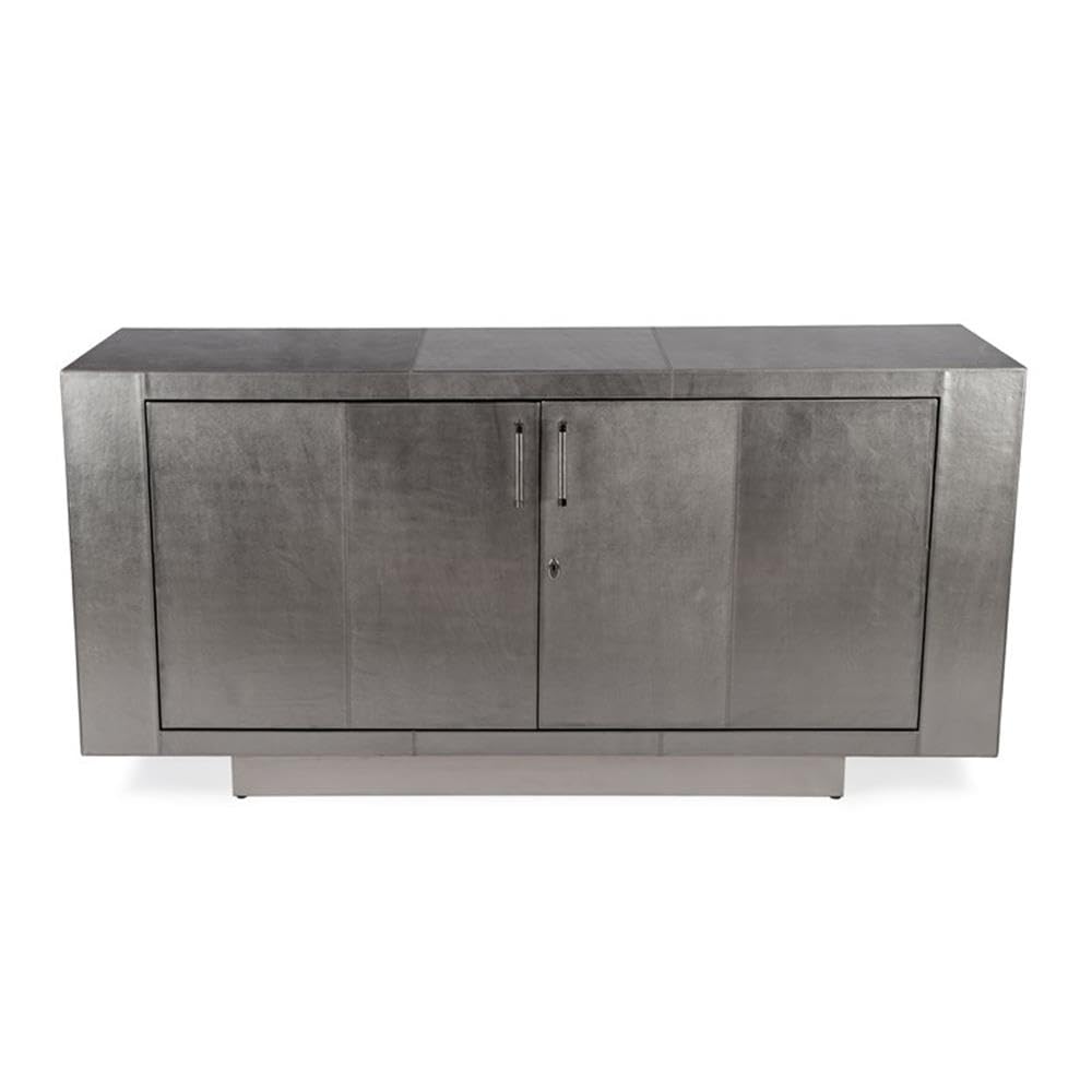 Butler Specialty Company Francois Silver Leather 70.5" Buffet Sideboard - Silver