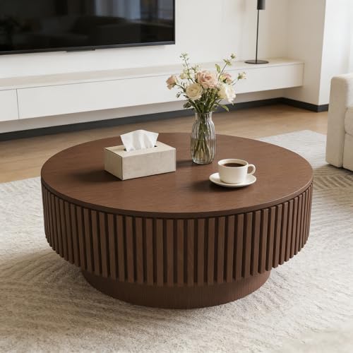 Round & Oval Coffee Table with Hidden Storage
