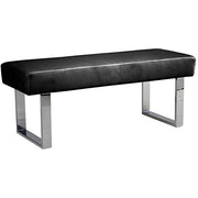 Black Leather Dining Bench