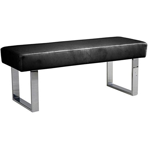 Black Leather Dining Bench