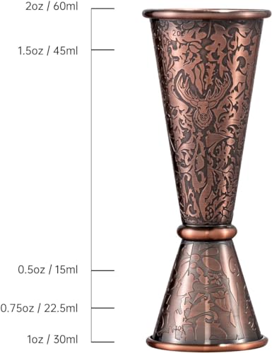 Sky Fish 3D Etched 18-Piece Bartender Kit Stainless Steel Boston Cocktail Shaker Set Copper Plated Bartending Tools Suit for Bar Tools Set Mixology Enthusiasts, Professional Bartenders and Home Drink