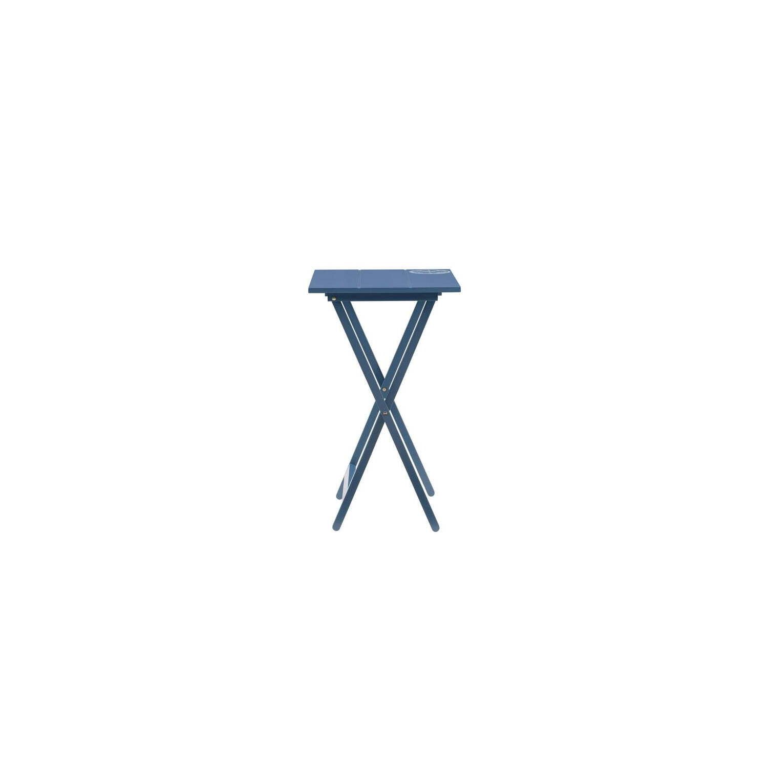 Folding Wood TV Tray Table Set of 4 with Stand