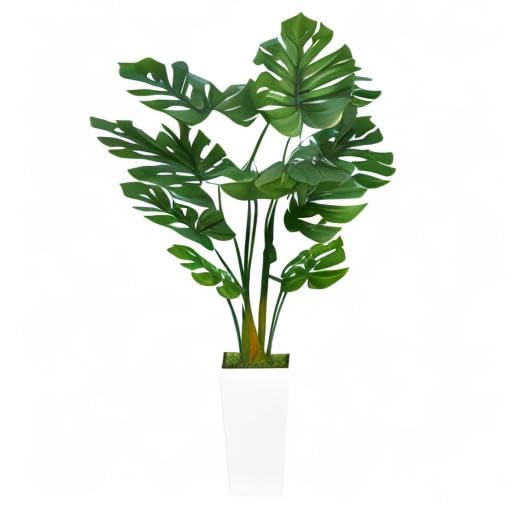 ASTIDY Artificial Monstera Deliciosa Plant 5FT - Faux Tropical Palm Tree with White Tall Planter - Fake Swiss Cheese Floor Plant Potted - Artificial Tree for Home Office Living Room Decor Indoor