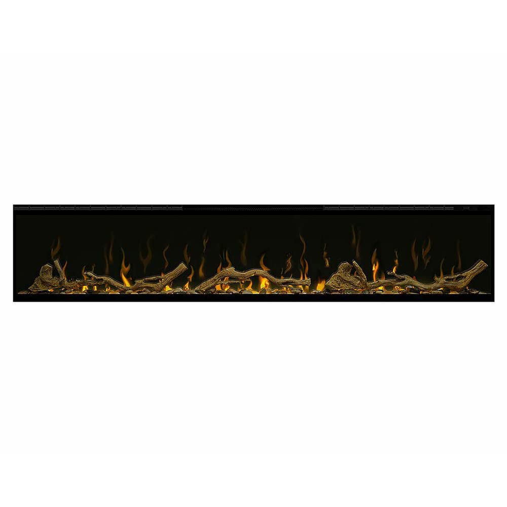 Dimplex IgniteXL 60" Built-in Linear Electric Fireplace with Driftwood and River Rock Accessories (Models: XLF60 & LF60DWS-KIT) 8530/5118 BTU, 240/120 Volt, 2500/1500 Watt, Black