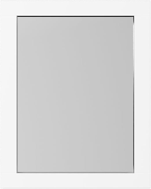Gray Wood-Framed Bathroom Mirror