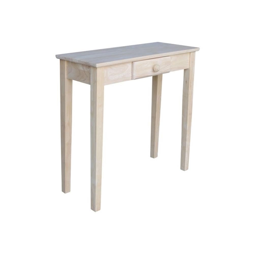 Unfinished Wood Console Table with Drawer