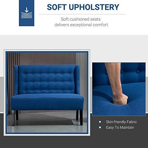 Wingback Button-Tufted Loveseat