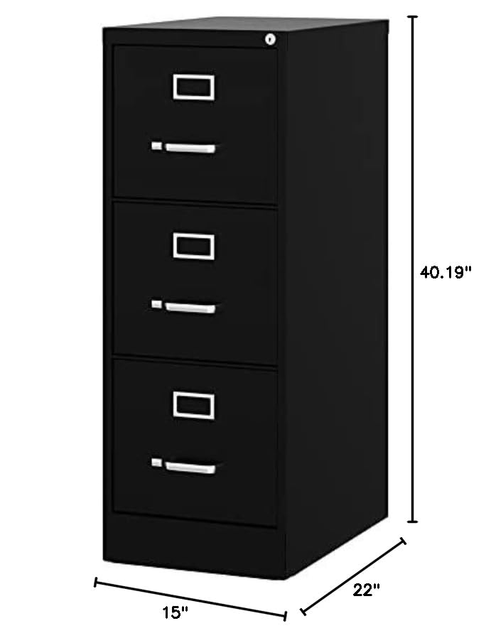 3-Drawer Lockable Metal Filing Cabinet
