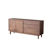 HEAIQI Sideboard Kitchen Cupboard Black Walnut Solid Wood Simple Japanese Style Living Room Entrance Decoration Wabi-sabi Bedroom Storage Furniture Cupboard Bar Cabinet