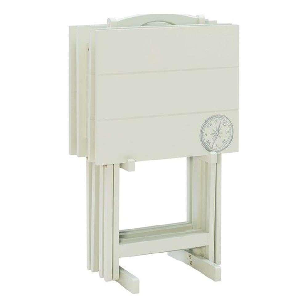 5-Piece Folding TV Tray Table Set with Stand – Light Gray