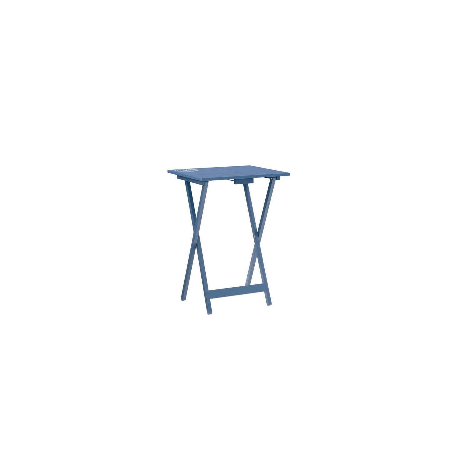 Folding Wood TV Tray Table Set of 4 with Stand