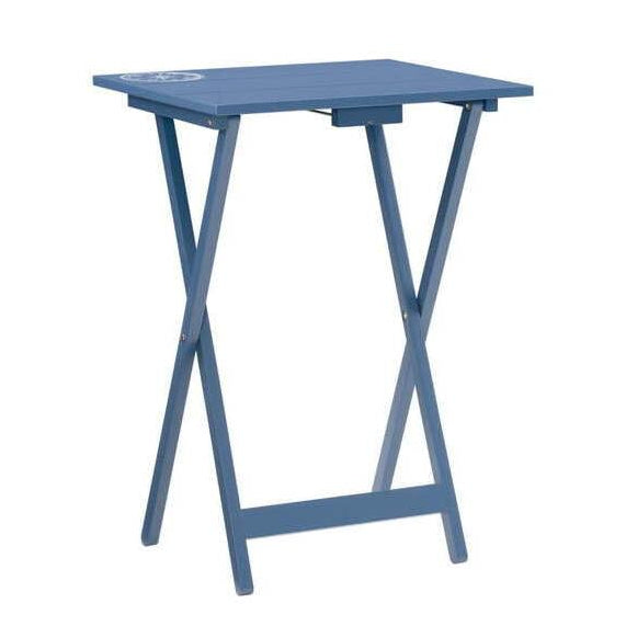 Folding Wood TV Tray Table Set of 4 with Stand
