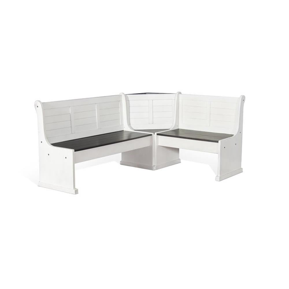 Wood Breakfast Nook Dining Set with Storage Benches