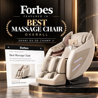 Osaki OS-3D Champ II | Brown Full Body Massage Chair | 3D SL-Track Massage | Zero Gravity | Lumbar Heating | Touchscreen Controller | Auto Body Scan | Bluetooth Speaker