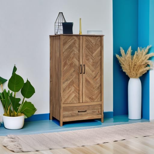 Sauder Cannery Bridge Armoire, L: 32.36" x W: 22.52" x H: 59.80", Sindoori Mango Finish