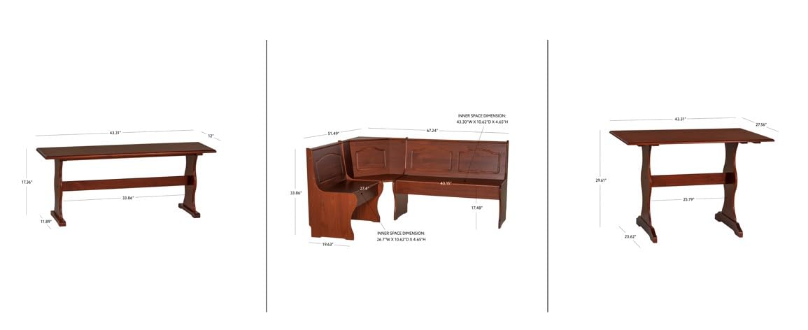 Linon Chelsea Walnut Kitchen Nook