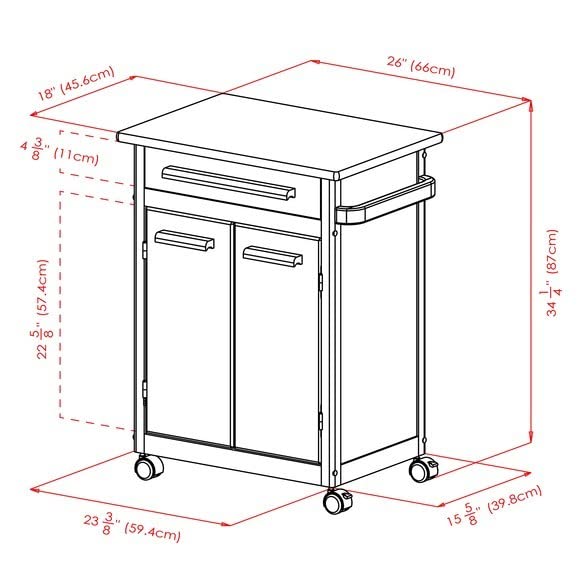 Winsome Wood Kitchen Cart, Natural, Single Drawer (82027)