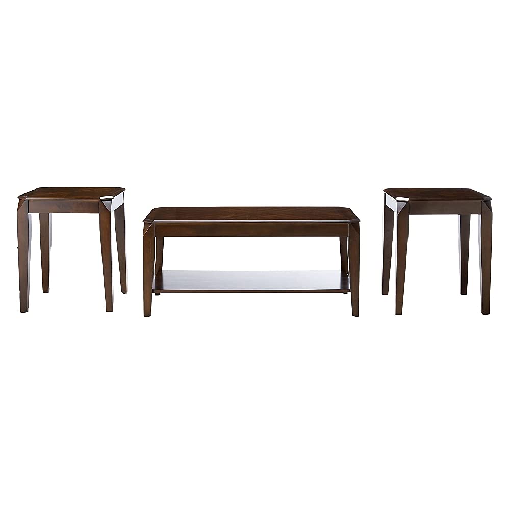 3-Piece Coffee & End Table Set with Storage Shelf