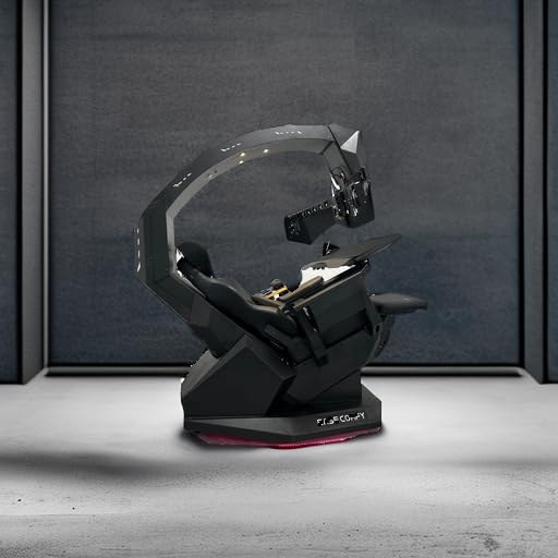 Imperatorworks EASECOMFY T2 Throne Computer Cockpit, Zero Gravity Chair Workstation,can Extend for 5 Monitors Support ultrawide 1 * 49" Option with Massage Function