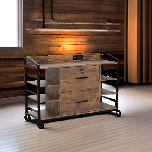 44" Lateral File Cabinet with Lock & Power Strip