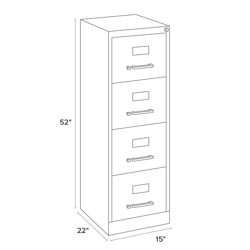 4-Drawer Locking Metal File Cabinet