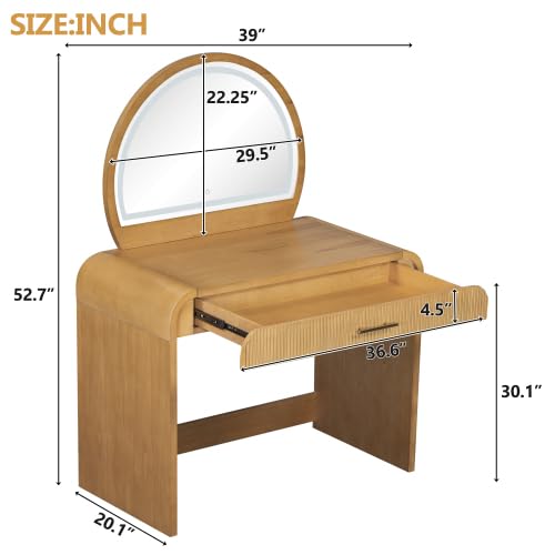 Makeup Vanity with LED Mirror