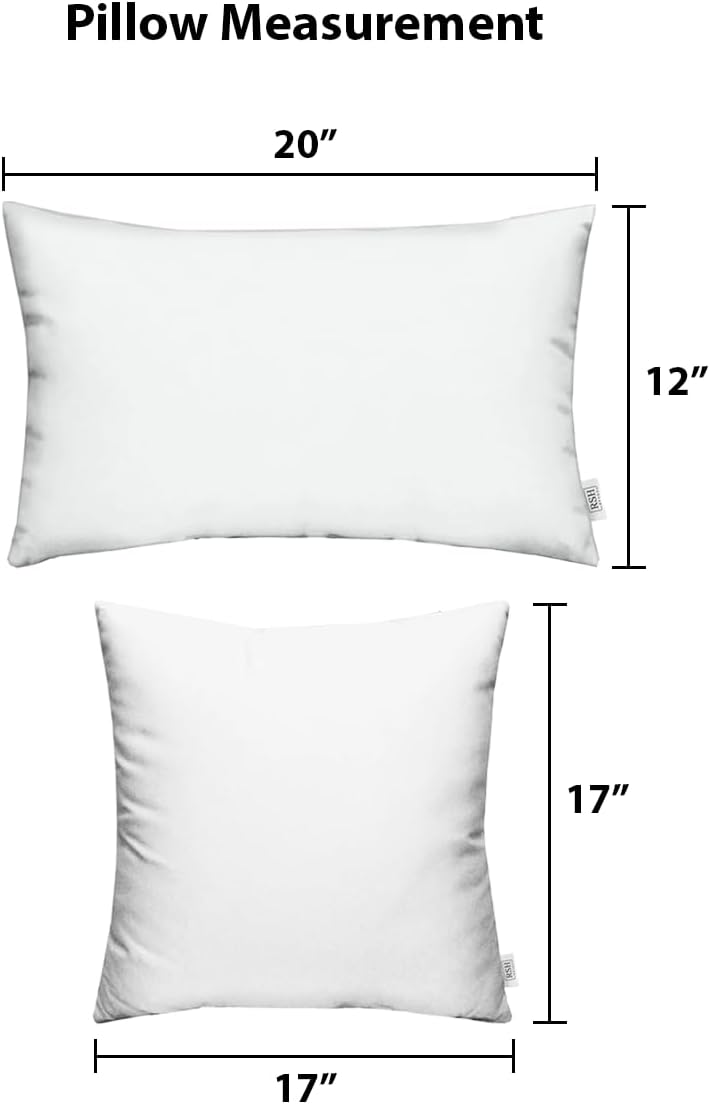 Resort Spa Home Set of 4 Indoor/Outdoor Pillows - 17" Square Throw Pillows & 12" x 20" Rectangle/Lumbar Decorative Throw Pillows - Solid Kiwi Green Fabric