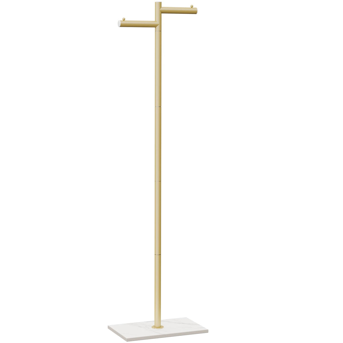 ENUMAIL Modern Garment Rack,Z-Shaped Coat Stand with Rock Base,68.9in,Gold