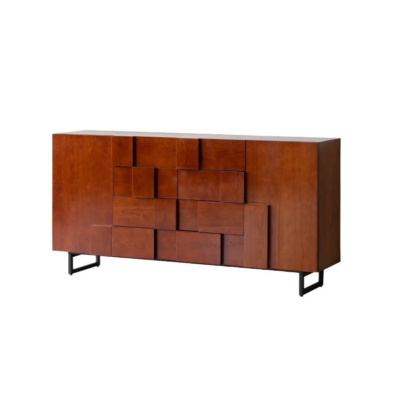 ZUZUZ Sideboard Buffet Cabinet 160x40x91cm Retro Side Cabinet Small Apartment Living Room Storage Kitchen Cupboard Skeleton Line Solid Wood Chest of Drawers Cupboard Coffee Bar Cabinet
