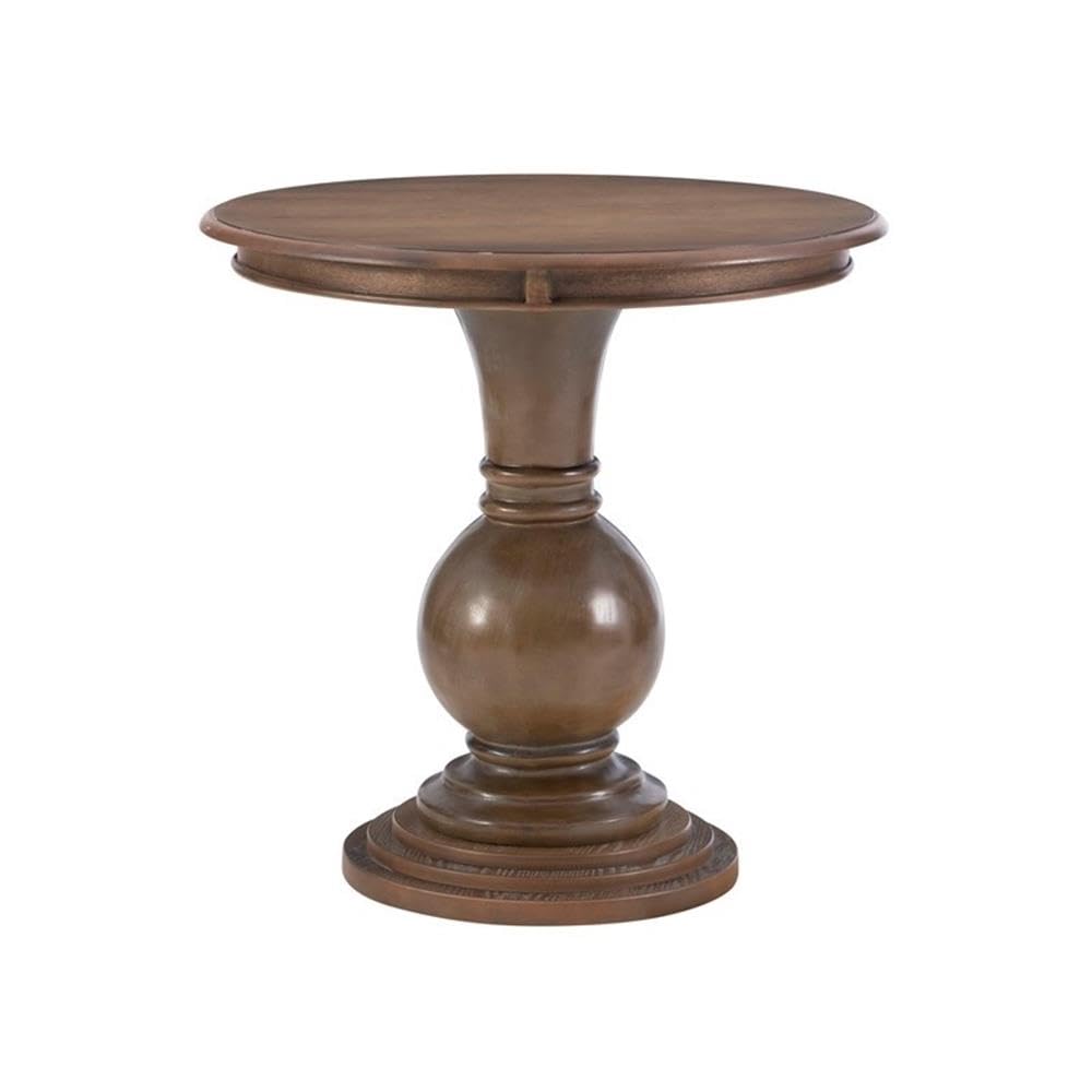 Round Pedestal Accent Table – Natural Finish