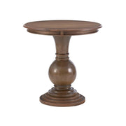 Round Pedestal Accent Table – Natural Finish