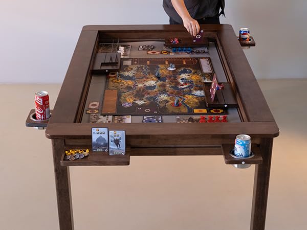 Solid Wood Dining & Gaming Table with Removable Top