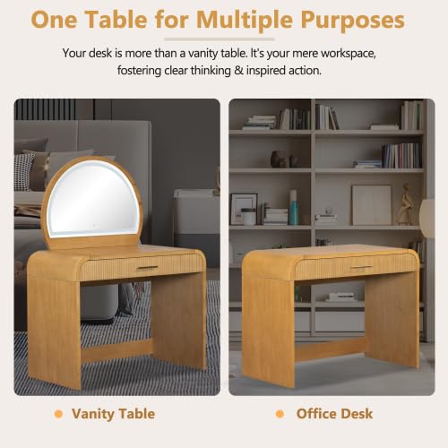Makeup Vanity with LED Mirror