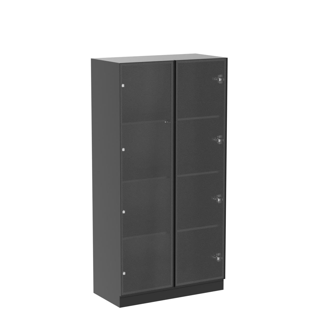 4-Tier Bookcase with Glass Doors & LED Lights